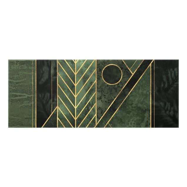 Quadros de Elisabeth Fredriksson Geometric Shapes Emerald Gold