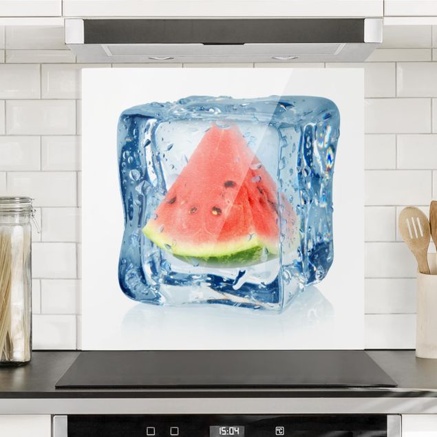 decoraçao para parede de cozinha Melon in ice cube