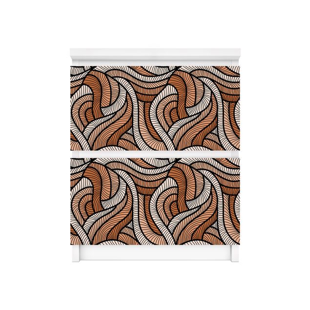 Películas autocolantes padrões Woodcut In Brown