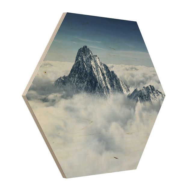 quadro de madeira para parede The Alps Above The Clouds