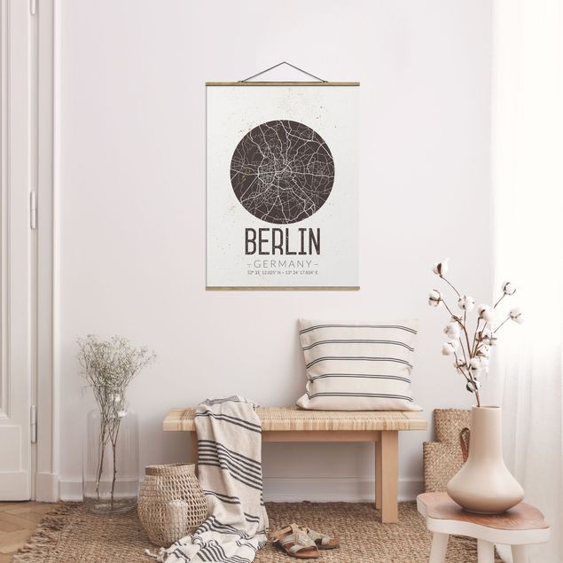 Quadros cidades City Map Berlin - Retro