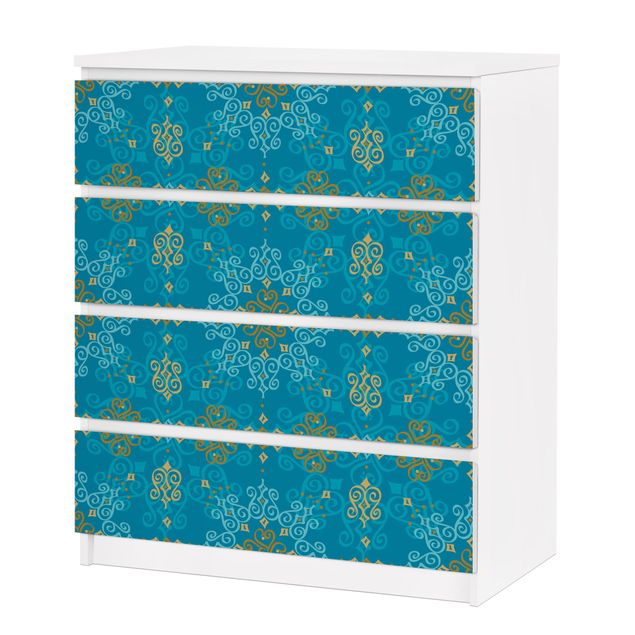 papel adesivo para móveis Oriental Ornament Turquoise