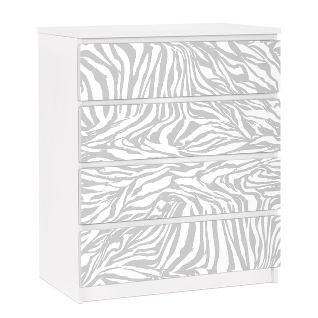 Películas autocolantes padrões Zebra Design Light Grey Stripe Pattern