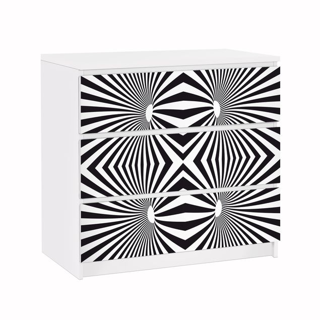 Películas autocolantes padrões Psychedelic Black And White pattern