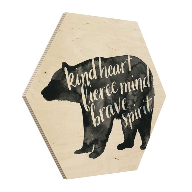 Quadros em madeira Animals With Wisdom - Bear