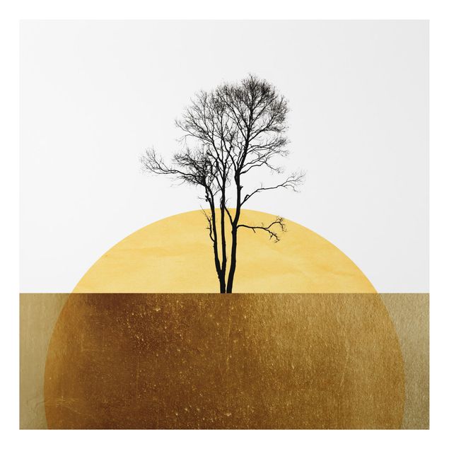 quadro com paisagens Golden Sun With Tree