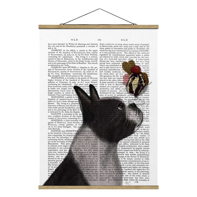 Quadros com frases Animal Reading - Terrier With Ice