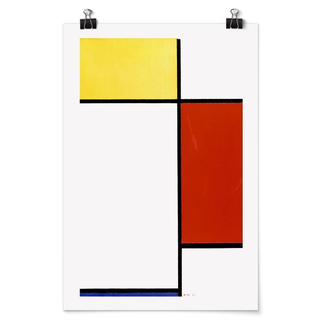 Posters quadros famosos Piet Mondrian - Composition I