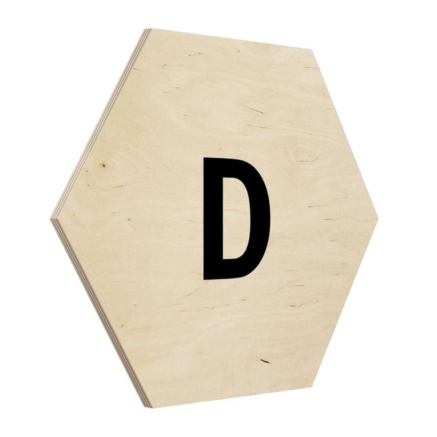 Quadros em madeira Letter White D