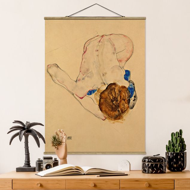 Quadros movimento artístico Expressionismo Egon Schiele - Forward Flexed Act