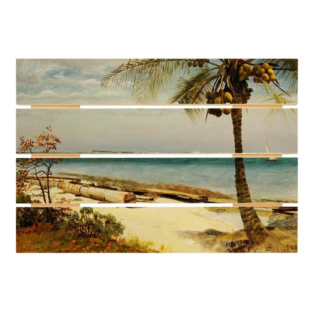 Quadros em madeira paisagens Albert Bierstadt - Tropical Coast