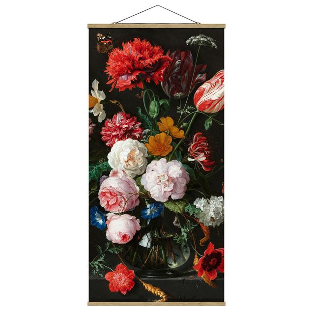 quadros flores Jan Davidsz De Heem - Still Life With Flowers In A Glass Vase