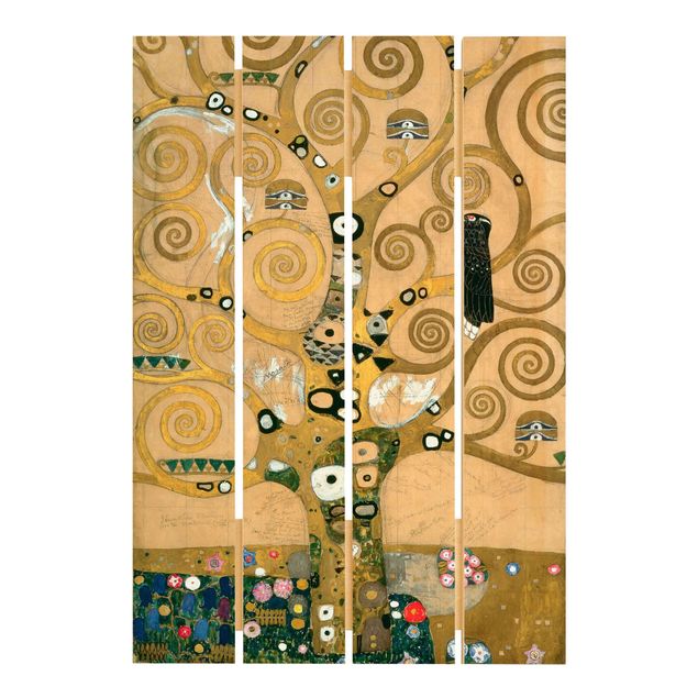 Quadros em madeira paisagens Gustav Klimt - The Tree of Life