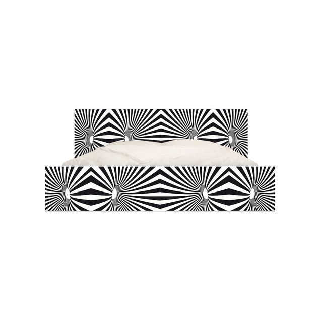 Películas autocolantes preto e branco Psychedelic Black And White pattern