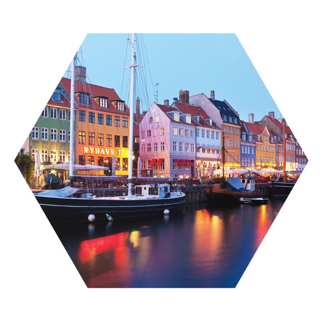 Quadros em lilás Copenhagen Harbor In The Evening
