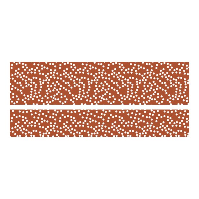 Papel autocolante para móveis Cama Malm IKEA Aboriginal Dot Pattern Brown