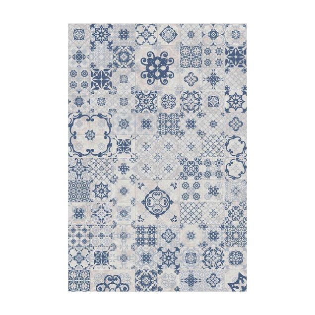 Tapetes imitação azulejos Ceramic Tiles Agadir Blue