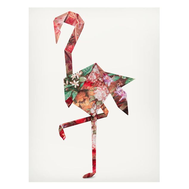 Quadros magnéticos flores Origami Flamingo