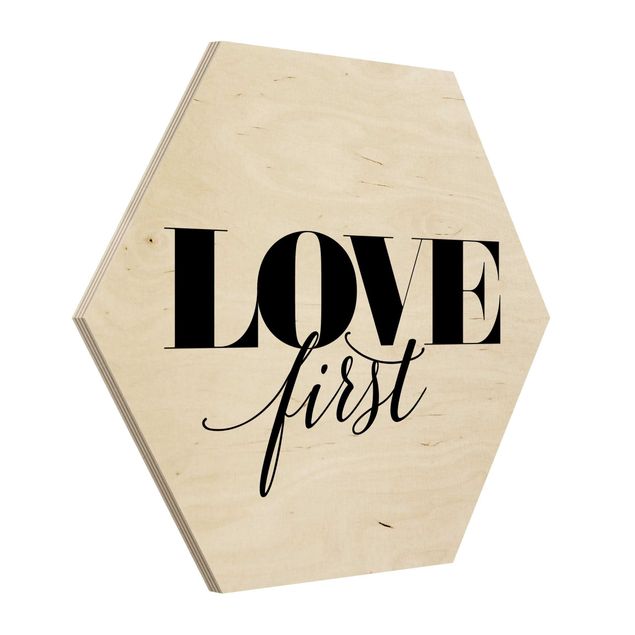 quadros em madeira para decoração Love First