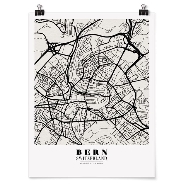 Posters frases Bern City Map - Classical