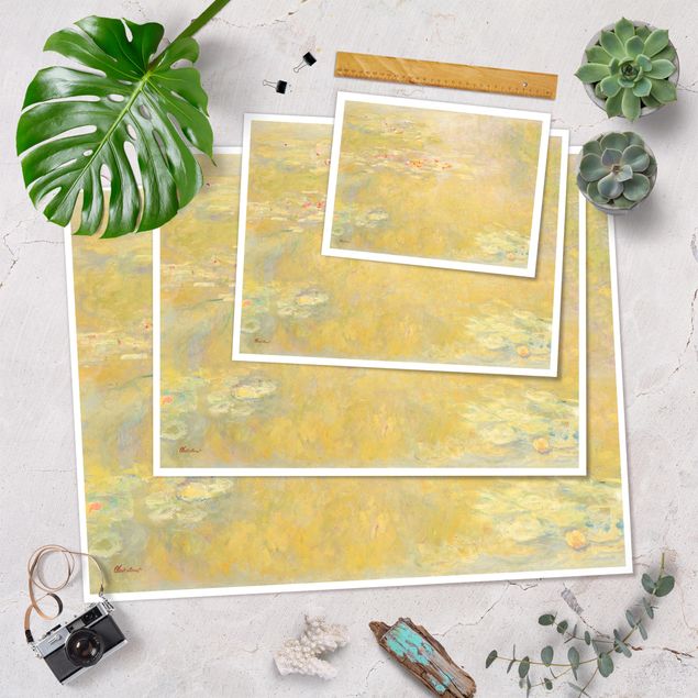 Quadros em amarelo Claude Monet - The Water Lily Pond