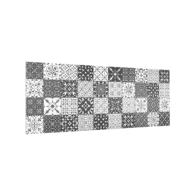 painel anti salpicos cozinha Tile Pattern Mix Gray White