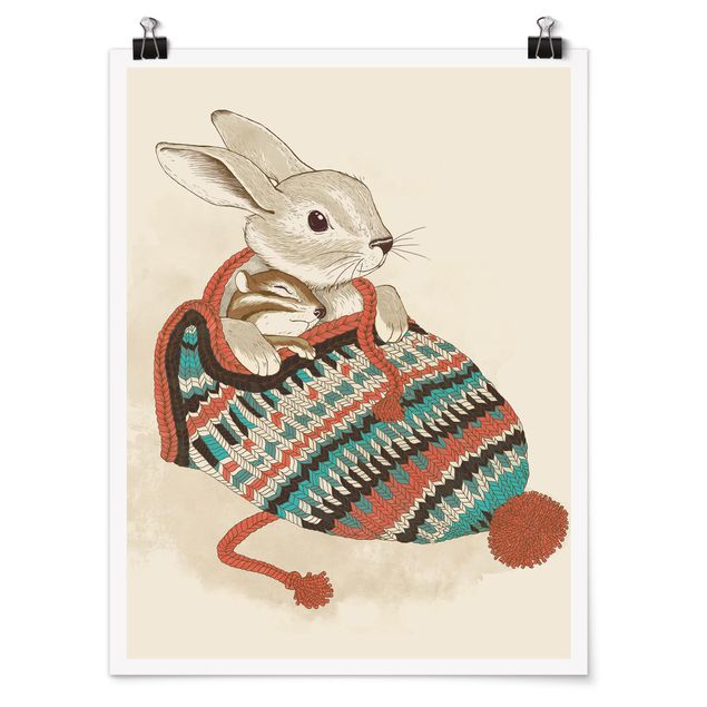 Quadros famosos Illustration Cuddly Santander Rabbit In Hat