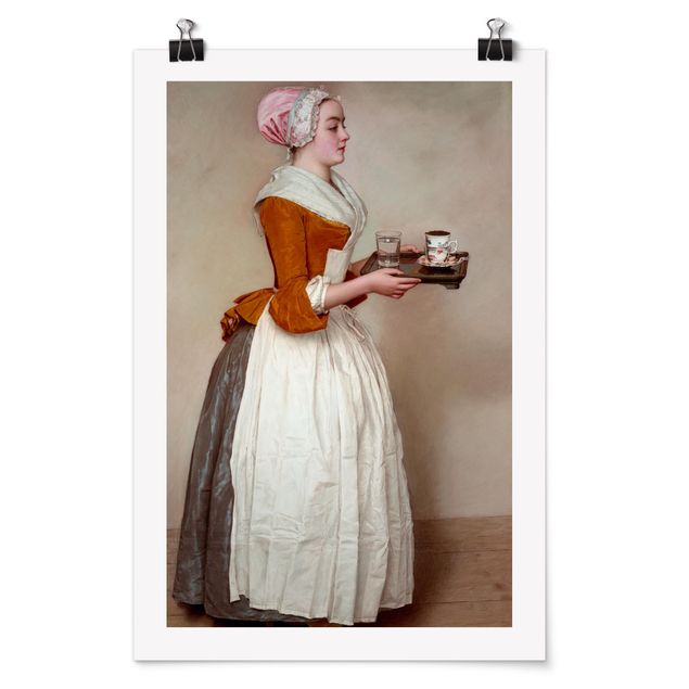 Posters quadros famosos Jean Etienne Liotard - The Chocolate Girl