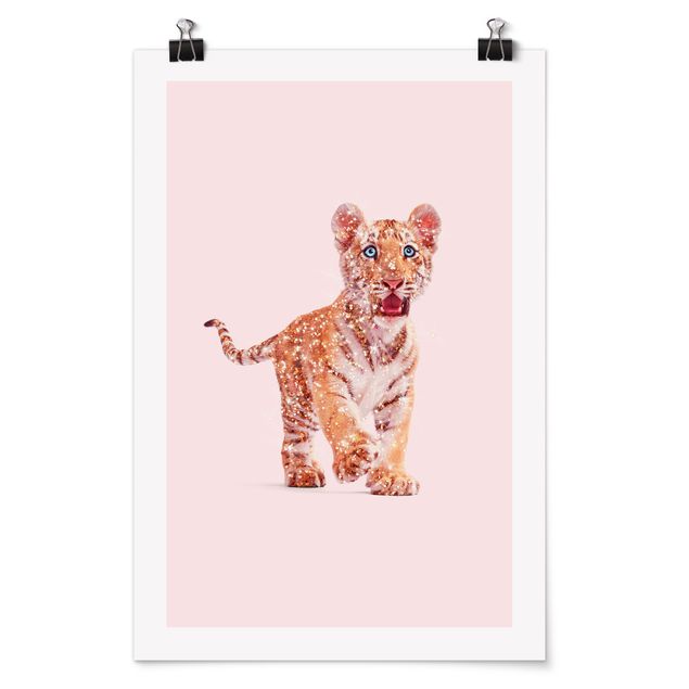 Posters animais Tiger With Glitter
