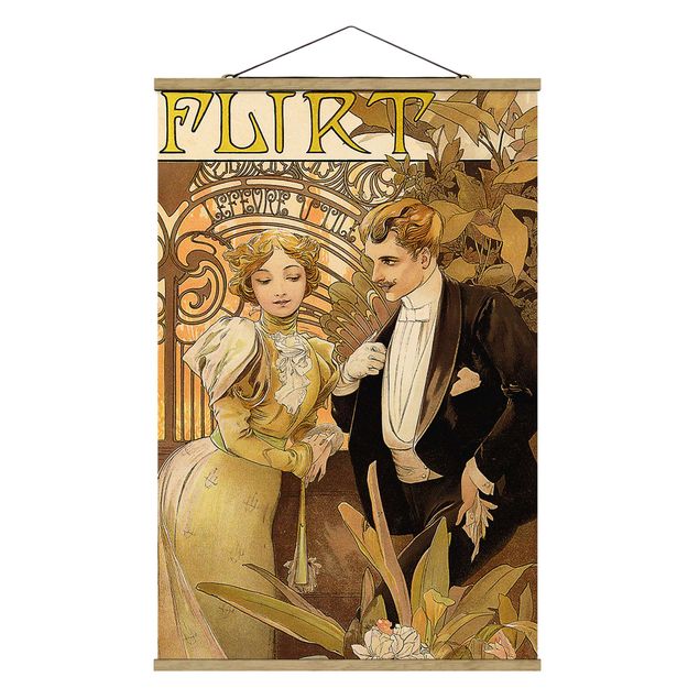 Quadros florais Alfons Mucha - Advertising Poster For Flirt Biscuits