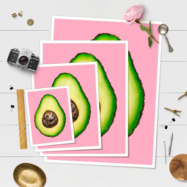 posters decorativos Avocado With Hedgehog
