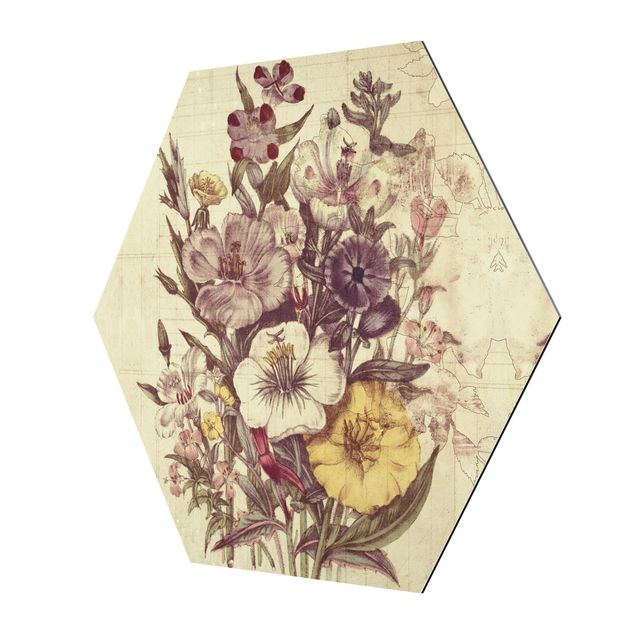 quadros para parede Vintage Letter Bouquet