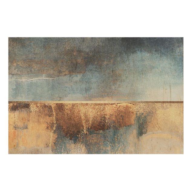 quadros para parede Abstract Lakeshore In Gold