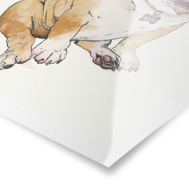 Quadros de Laura Graves Art Illustration Dog Bulldog Painting