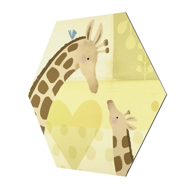 Quadros em amarelo Mum And I - Giraffes