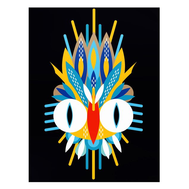 Quadros Indianos Collage Ethno Mask - Bird Feathers