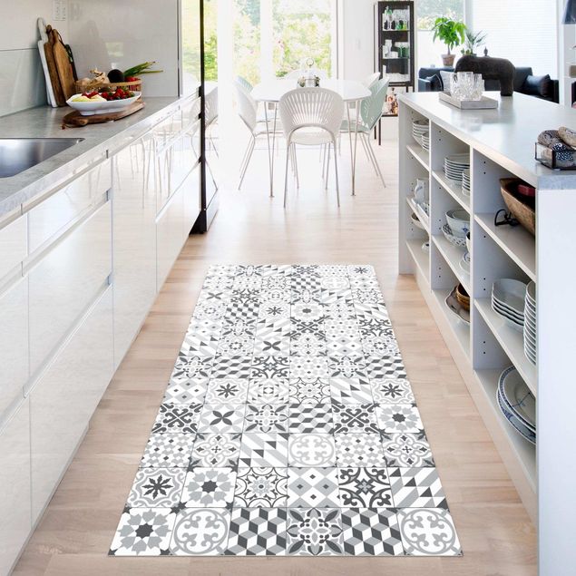 decoraçao para parede de cozinha Geometrical Tile Mix Grey