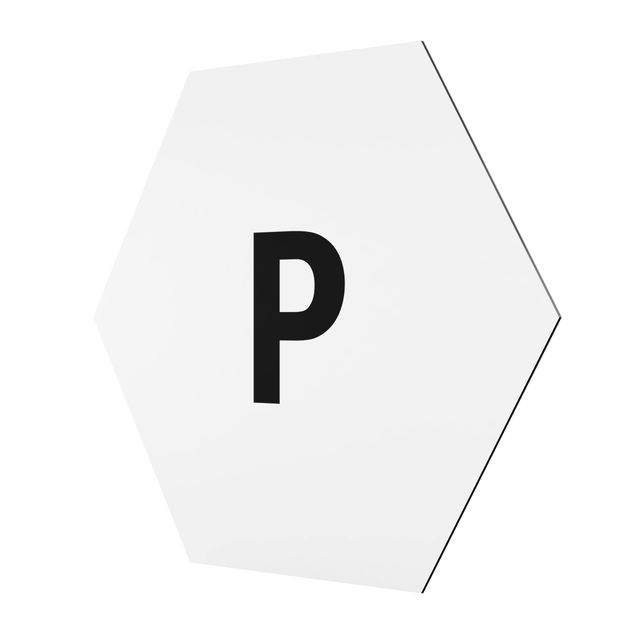Quadros hexagonais Letter White P
