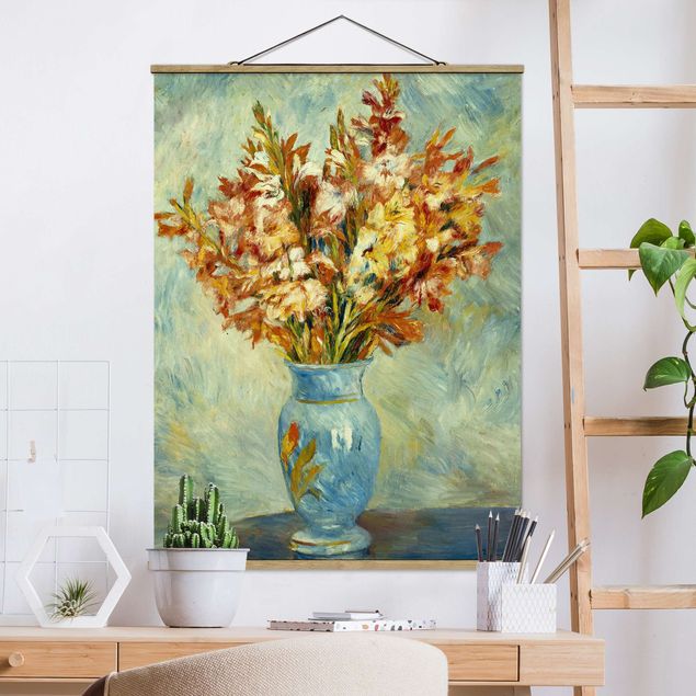 decoraçoes cozinha Auguste Renoir - Gladiolas in a Blue Vase