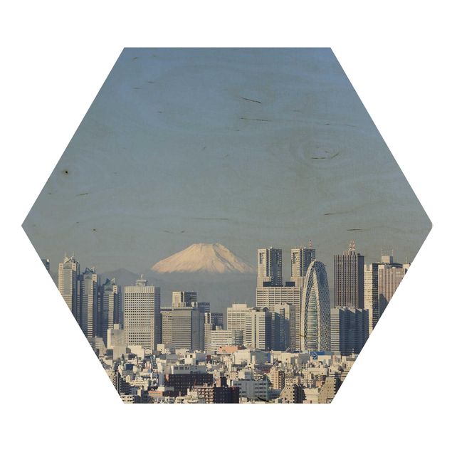 Quadros hexagonais Tokyo In Front Of Fuji
