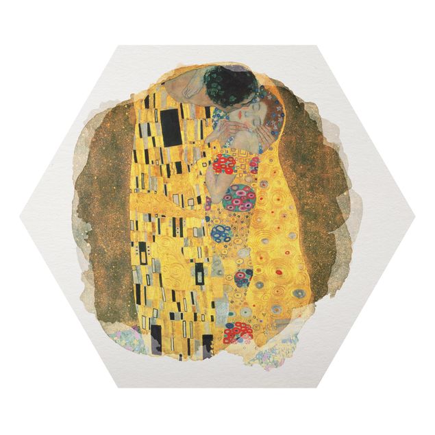 Quadros retratos WaterColours - Gustav Klimt - The Kiss