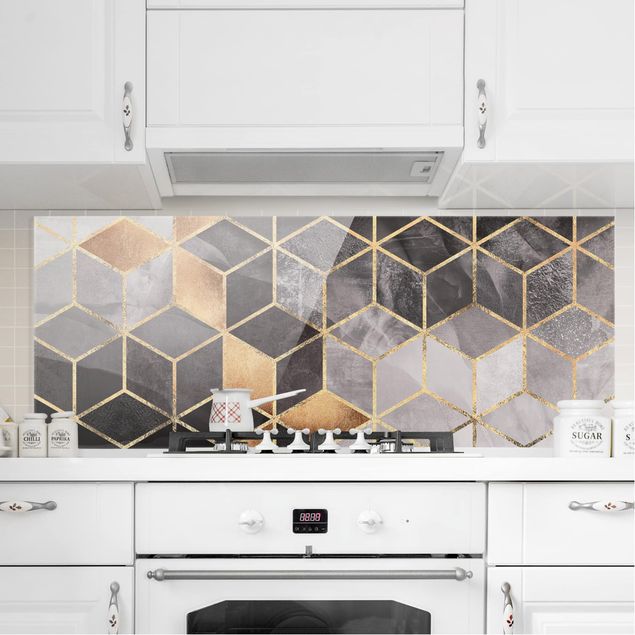 decoraçoes cozinha Black And White Golden Geometry