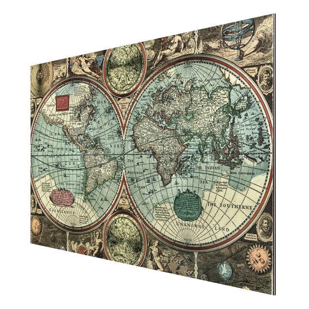 Quadros mapa mundi The Old World