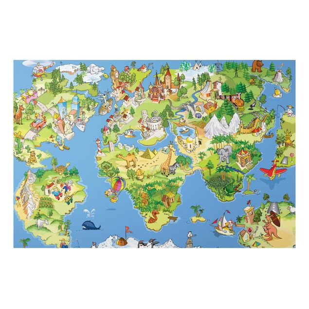 quadro mapa do mundo Great and Funny Worldmap