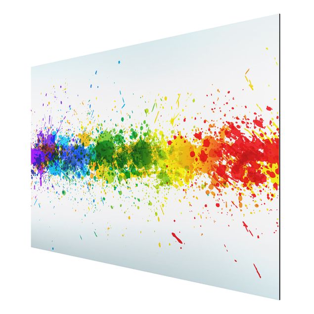 Quadros abstratos Rainbow Splatter
