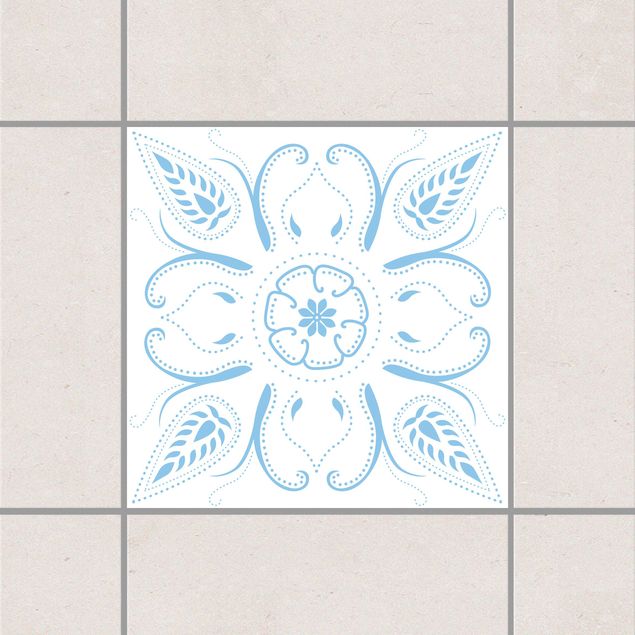 Películas para azulejos padrões Bandana White Light Blue