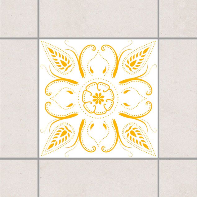 Películas para azulejos padrões Bandana White Melon Yellow