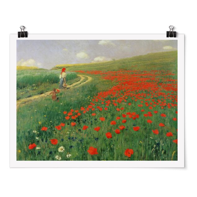 quadro com paisagens Pál Szinyei-Merse - Summer Landscape With A Blossoming Poppy