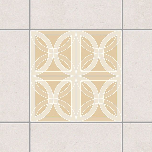 decoraçao para parede de cozinha Circular Tile Design Light Brown