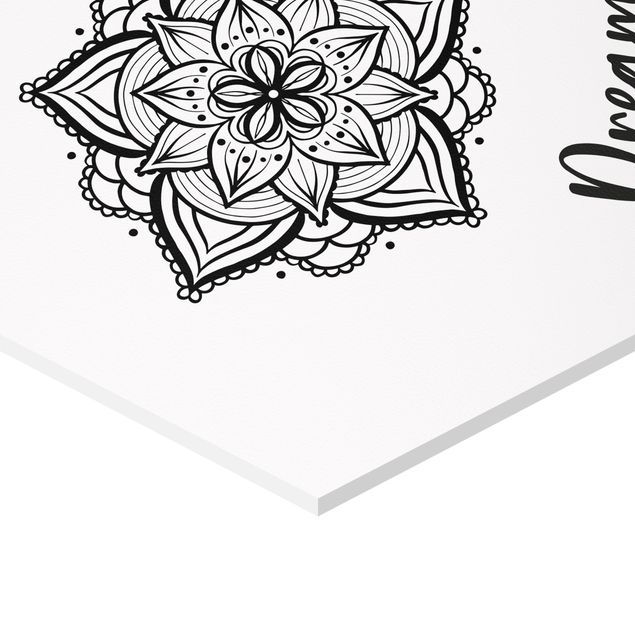 Quadros decorativos Mandala Namaste Lotus Set Black White